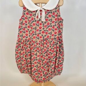 NWOT Floral Willow Baby Romper with Peter Pan Collar